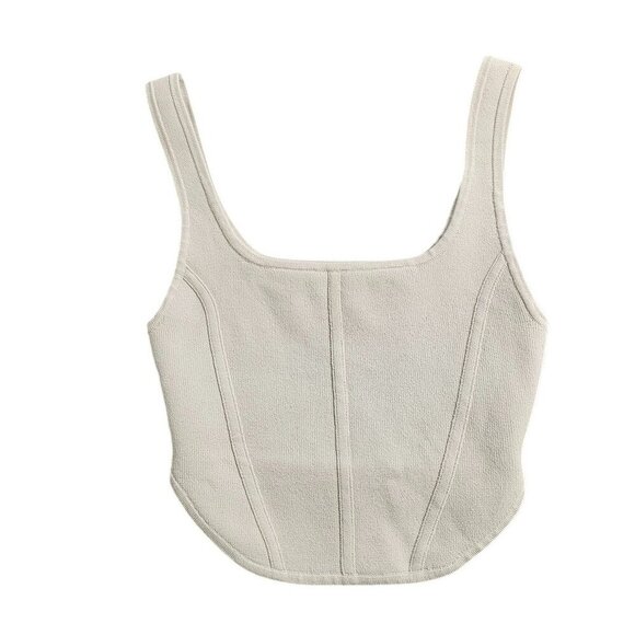 Babaton Tops - Aritzia Babaton Sculpt Knit Bustier Style Crop Top, Square Neck, Size Small